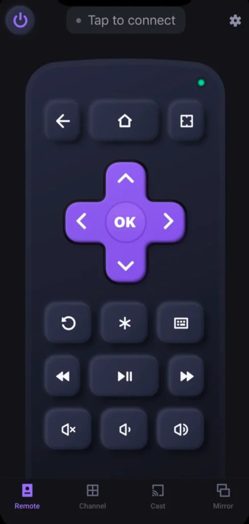 the third-party Roku remote app