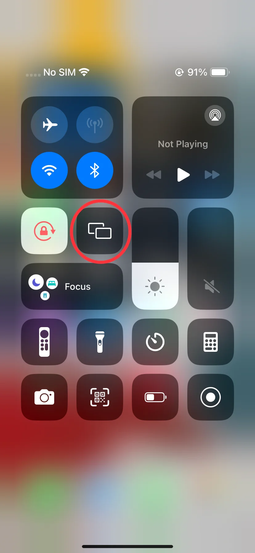 Screen Mirroring on Control Center