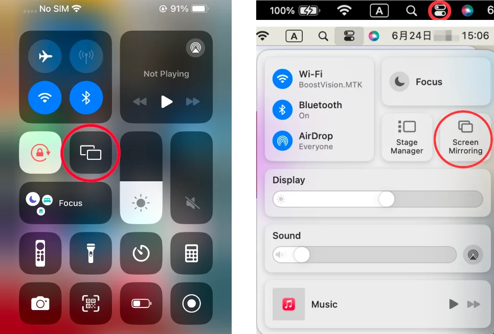 Screen Mirroring on Control Center (iOS & Mac)