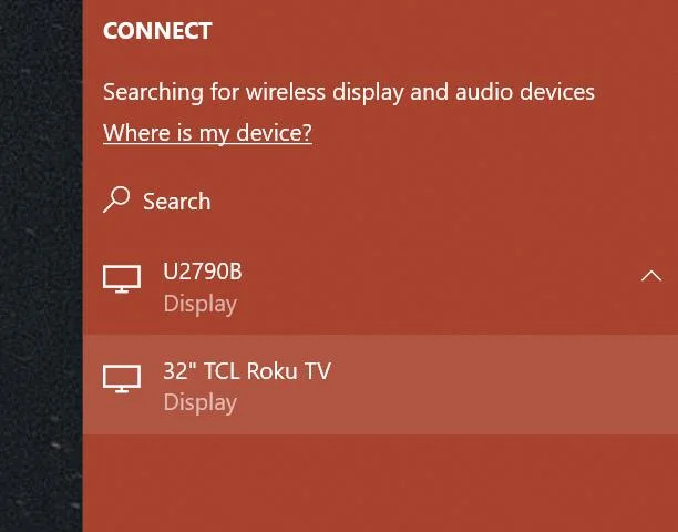 choose TV name on PC