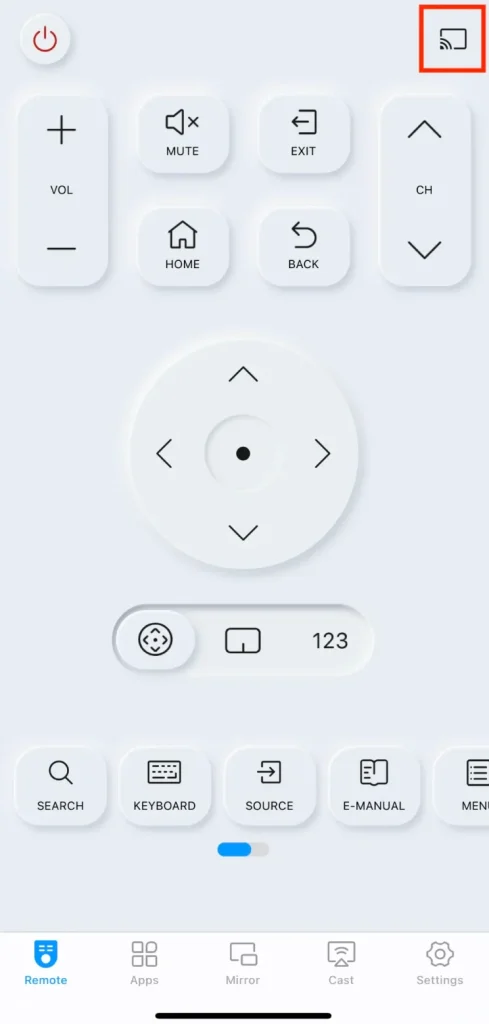 the connect button on the remote app