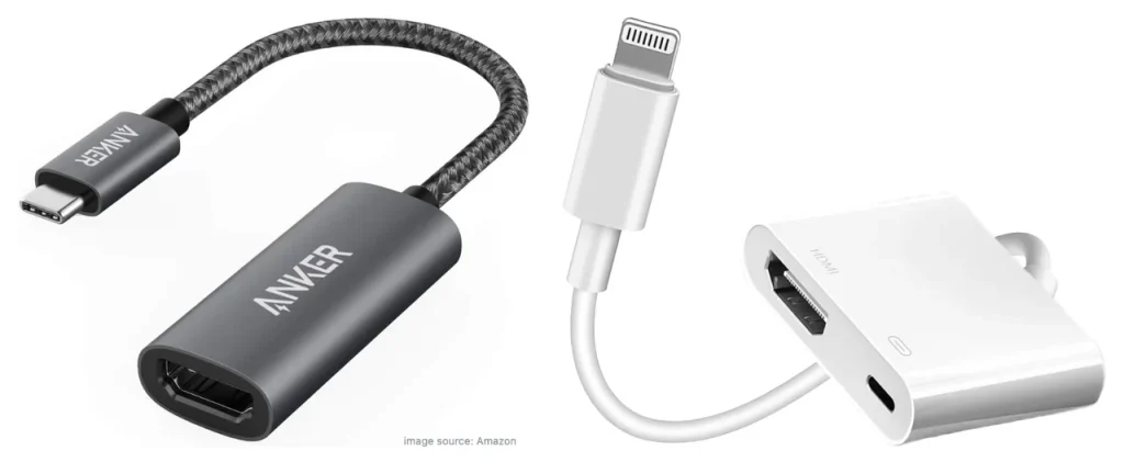 USB-C and Apple Lightning to HDMI Digital AV adapter