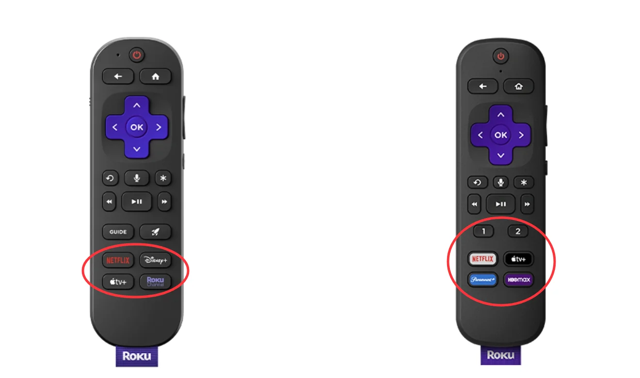 shortcut buttons on Roku remote