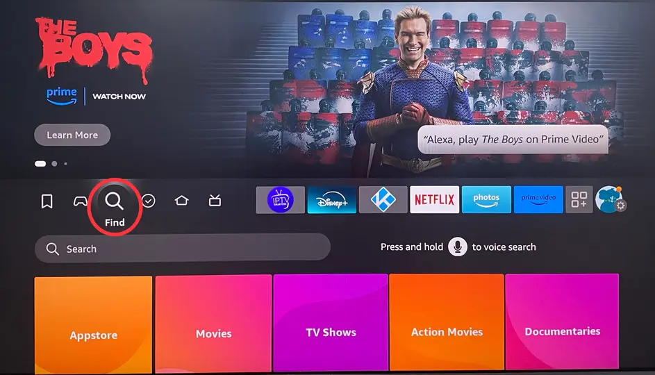 Find feature on Fire TV