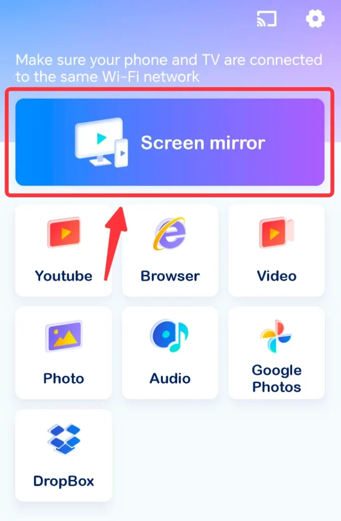 Screen Mirror button