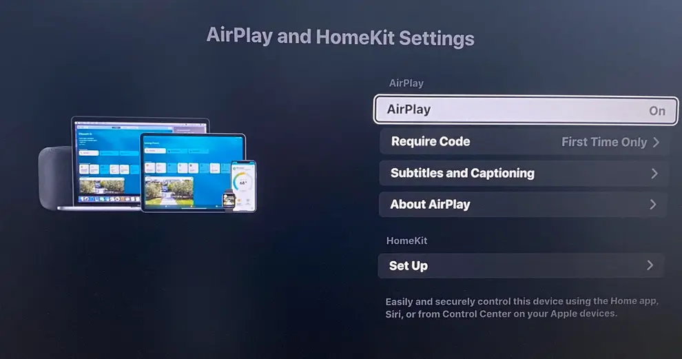 Apple AirPlay and Homekit Settings option on Roku