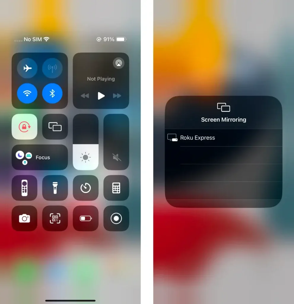 Screen Mirroring feature on Control Center