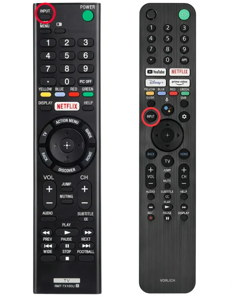 Input button on Sony TV remote