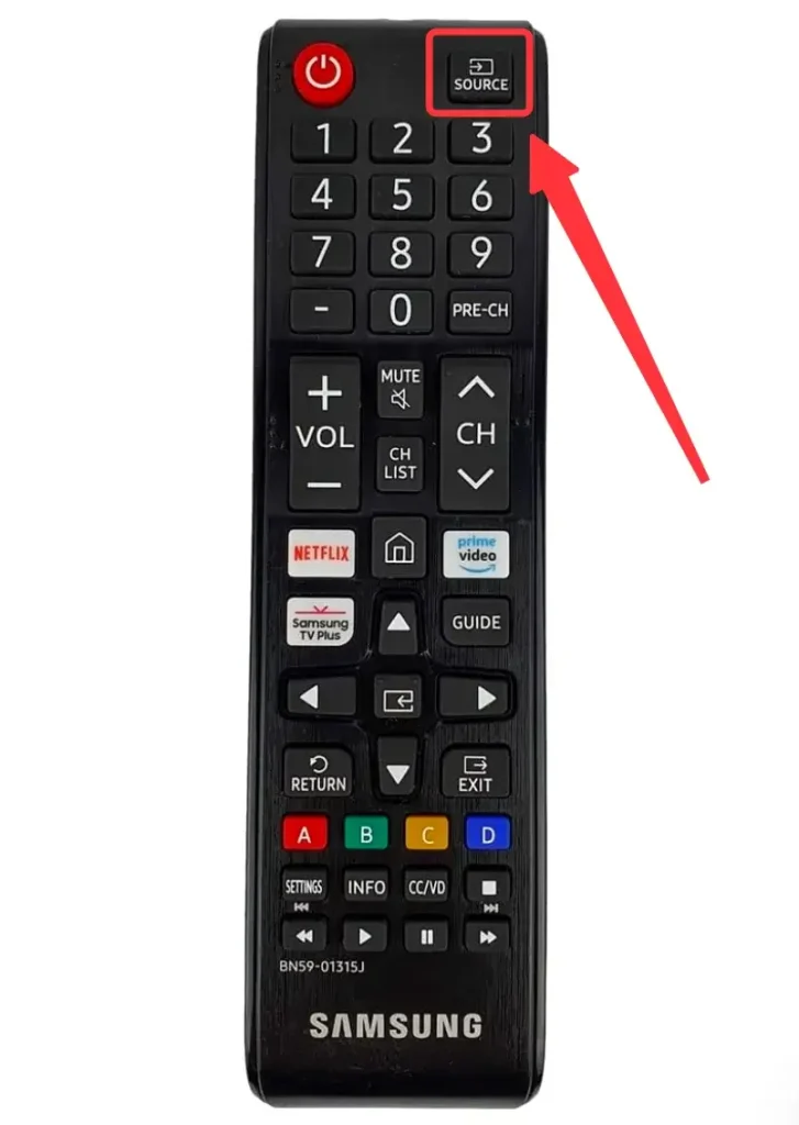 Input button on Samsung TV remote