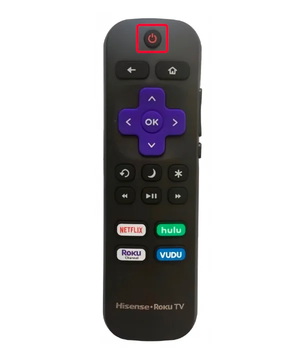 Power button on Hisense Roku TV remote