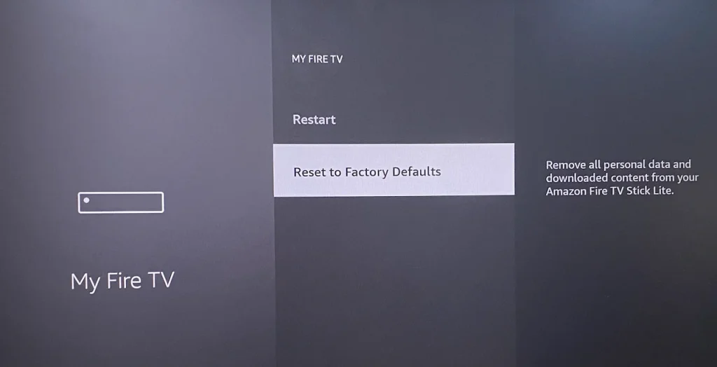 reset Firestick