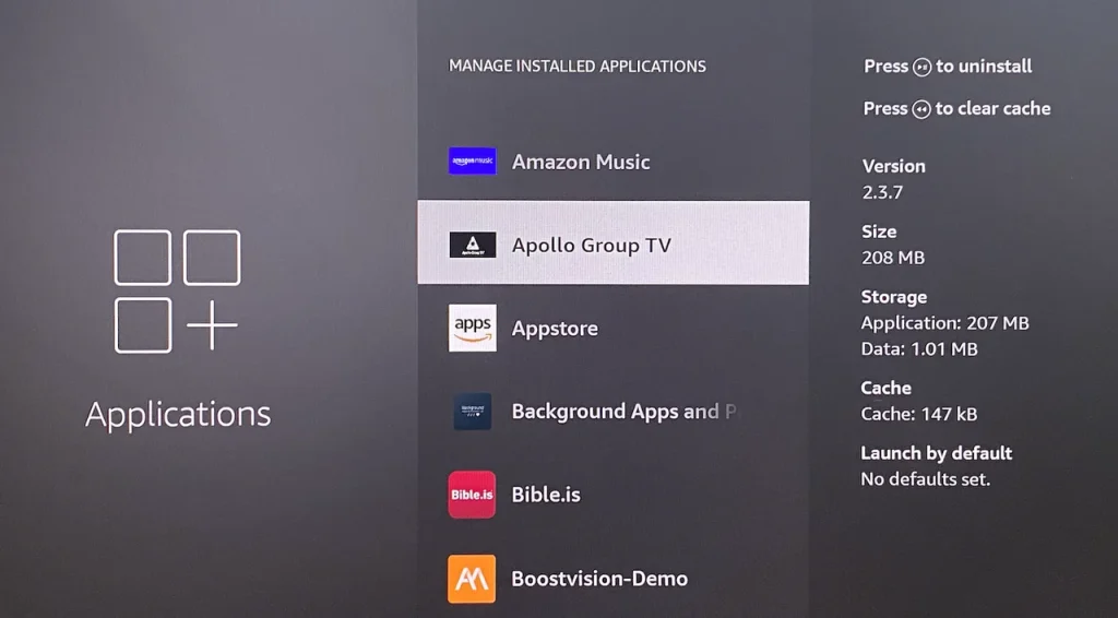 installed apps on Firestick