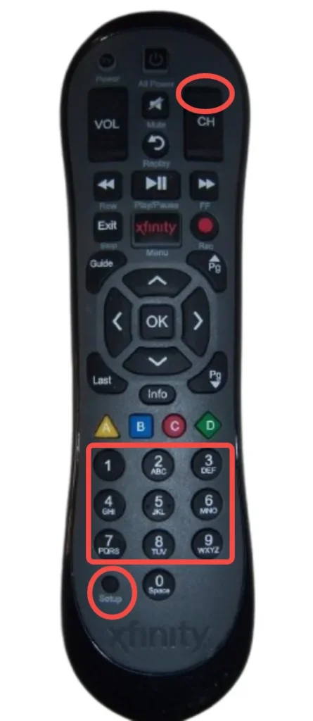 buttons on Xfinity Remote XR2