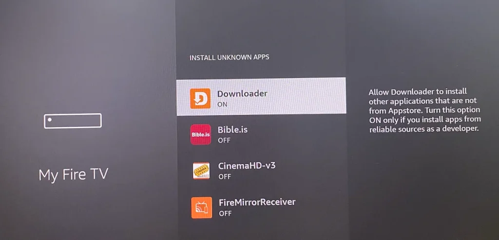 allow downloading unknown apps