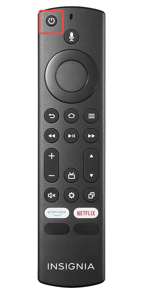 Power button on the Insignia Fire TV remote