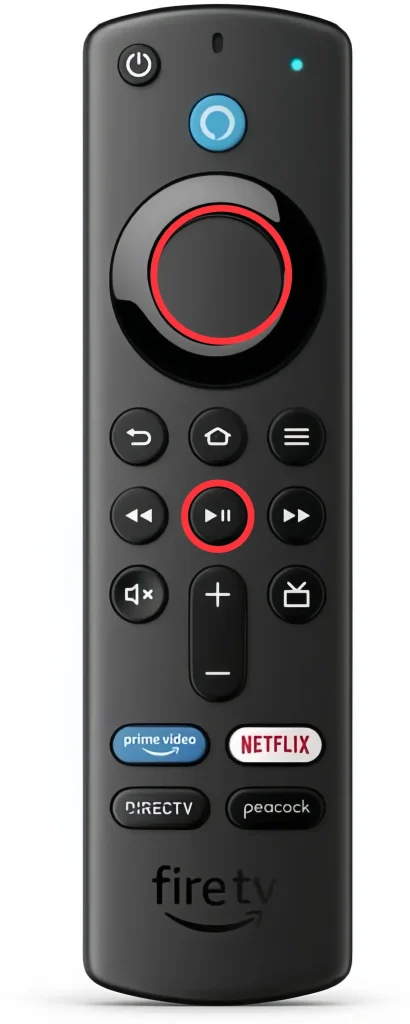 Select and Play buttons on the remote