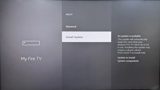 Update option on FireStick