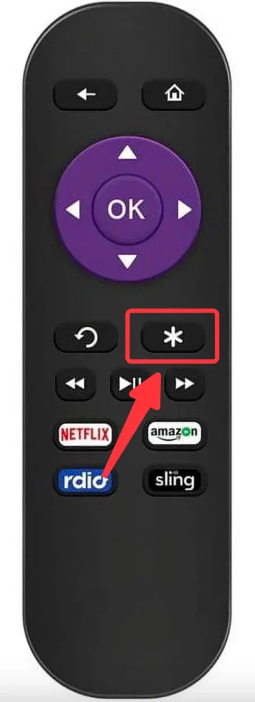 Star button on Roku remote