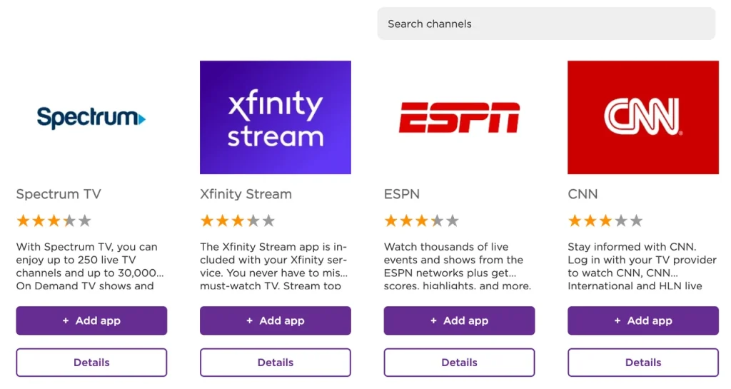 type Peacock into the search box on the Roku website