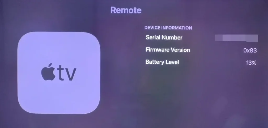 Apple TV remote almost drains out the battery