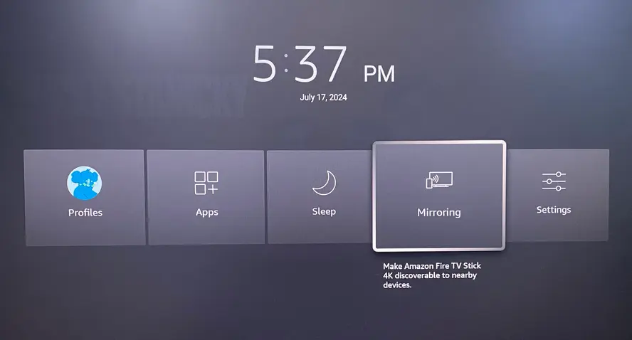Mirroring feature on insignia Fire TV