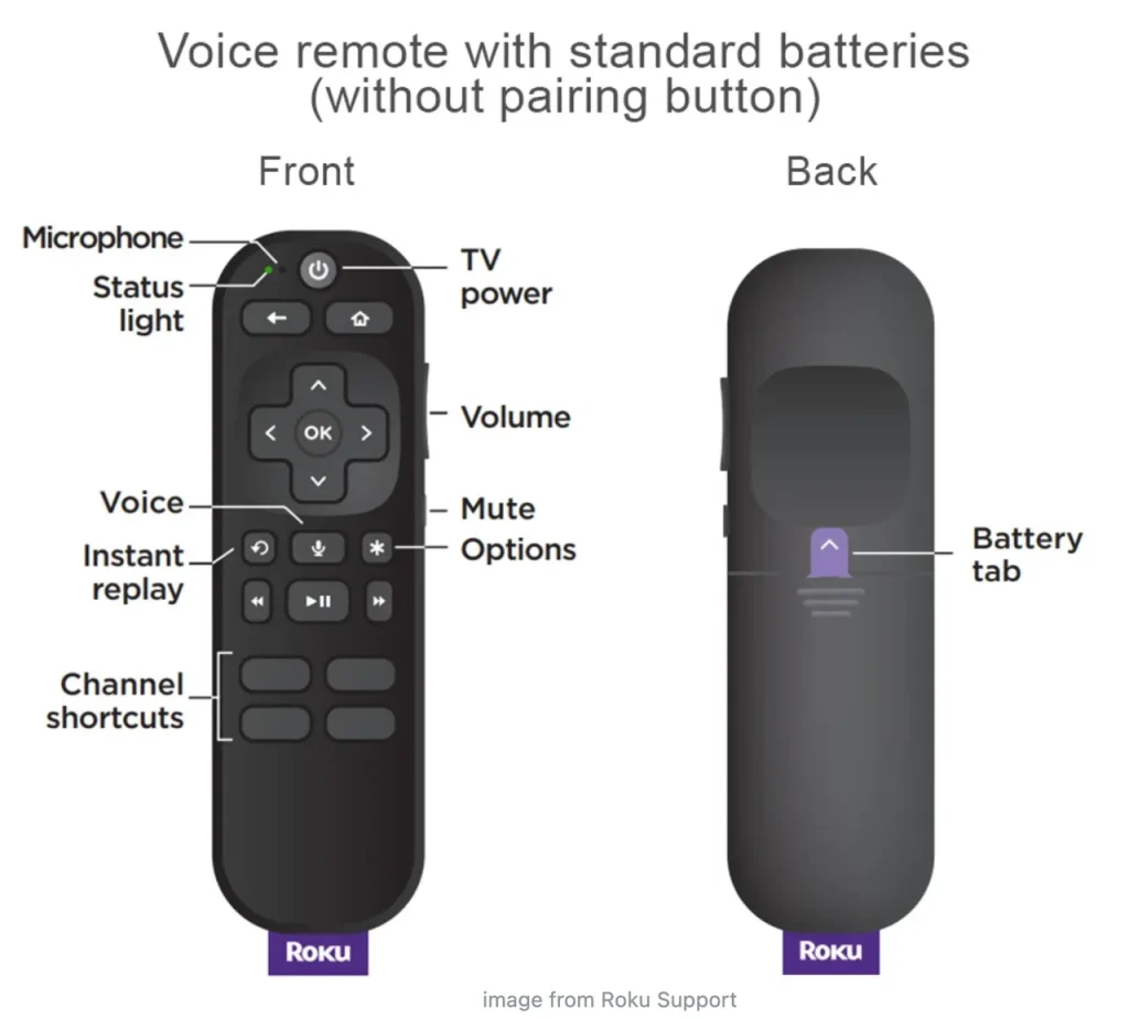 Roku Voice Remote without pairing button but with status light