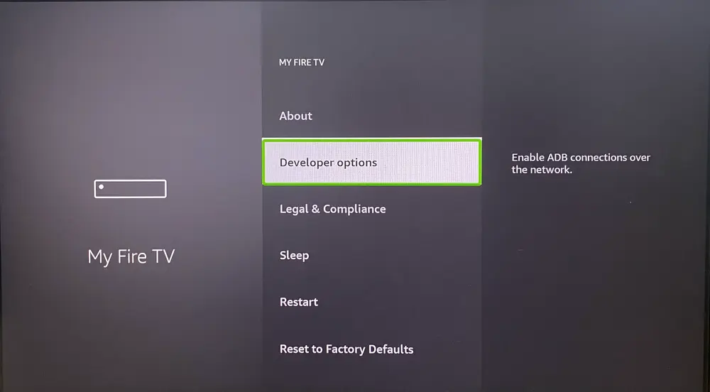 Developer options on FireStick