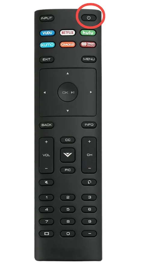 the Power button on the Vizio TV Remote