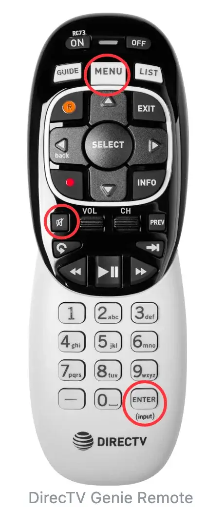 Pairing buttons on DirecTV Genie Remote