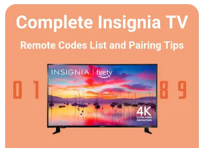 insignia tv remote codes