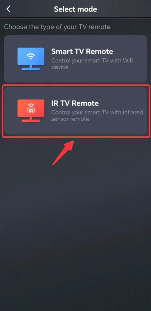 IR TV Remote Mode