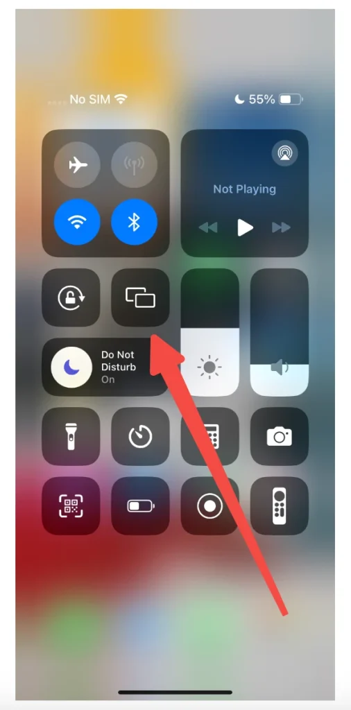 screen mirroring icon on iPhone