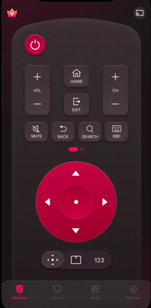 LG TV Remote app interface