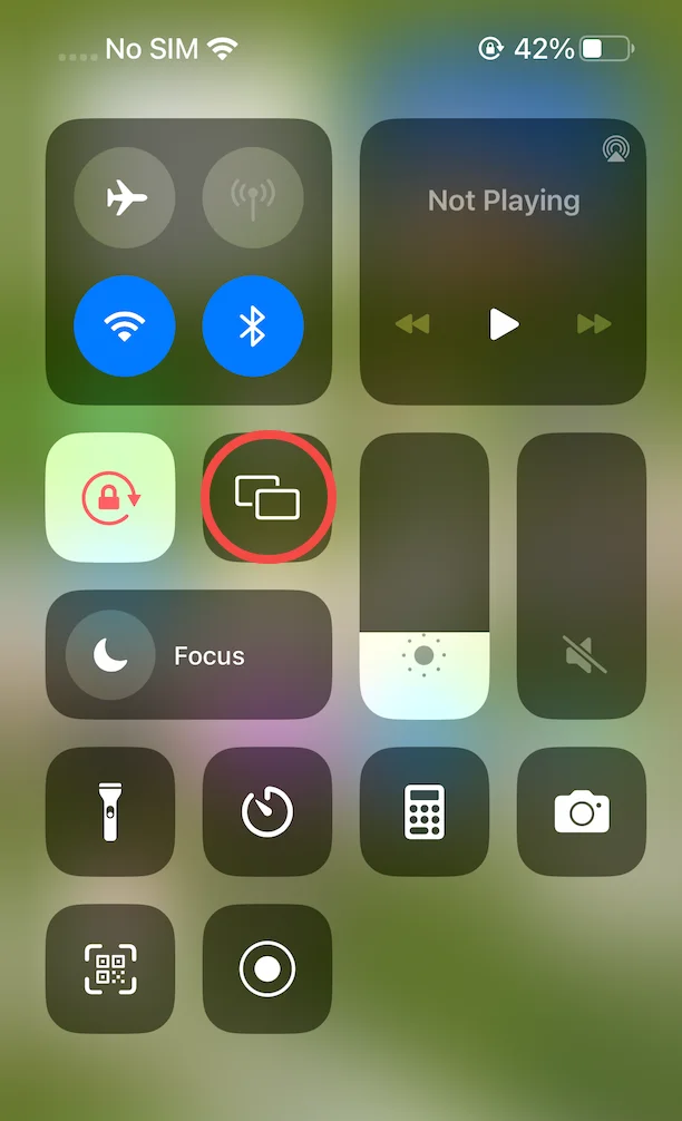 screen mirroring icon on iPhone