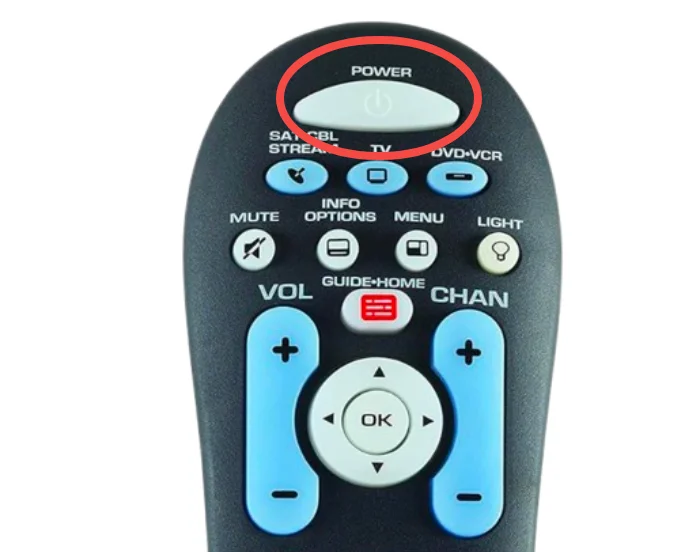 the power button on RCA universal remote