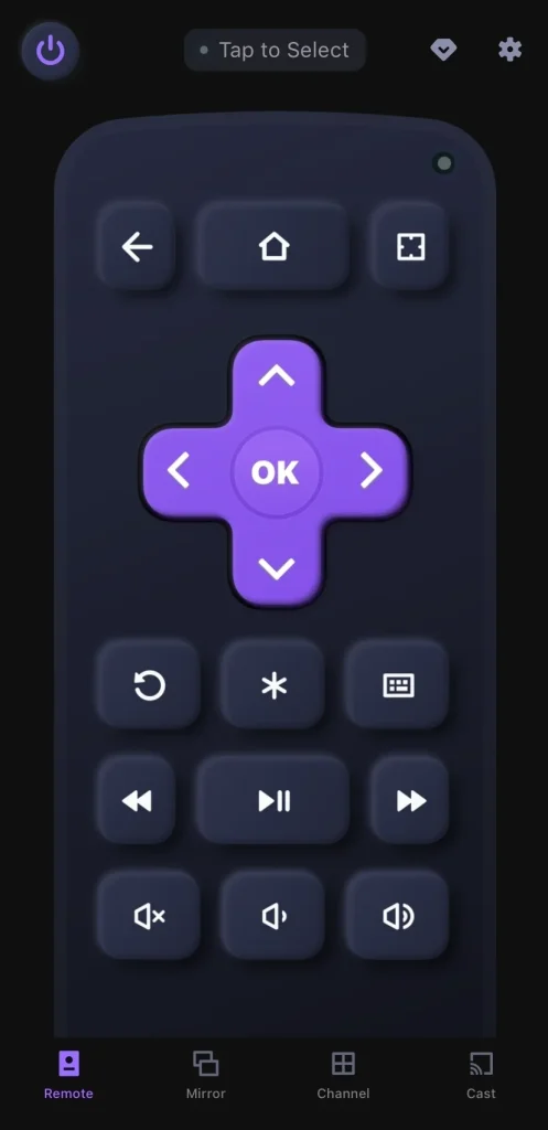 Virtual Roku remote from BoostVision