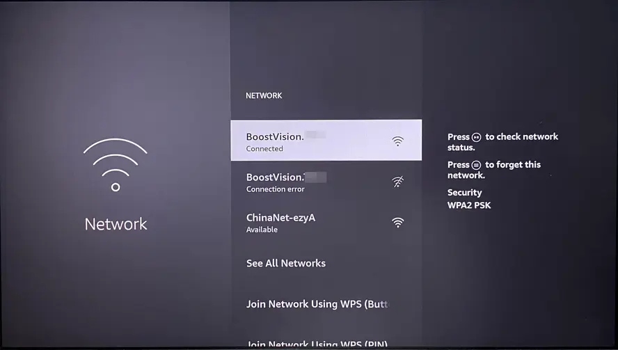 Connected network on the FireStick