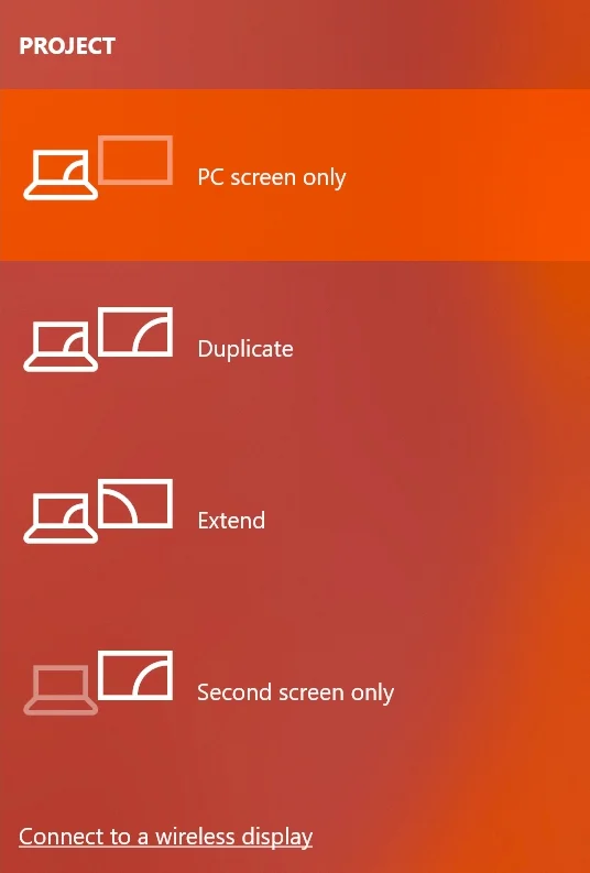 Pc screen only option