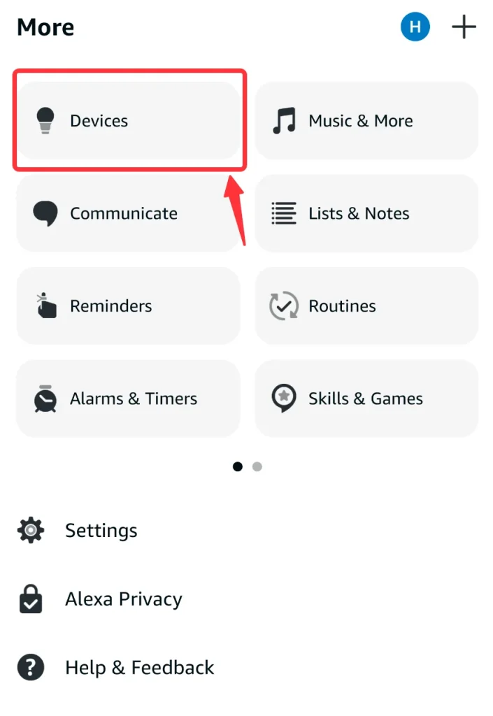 Devices on Alexa App