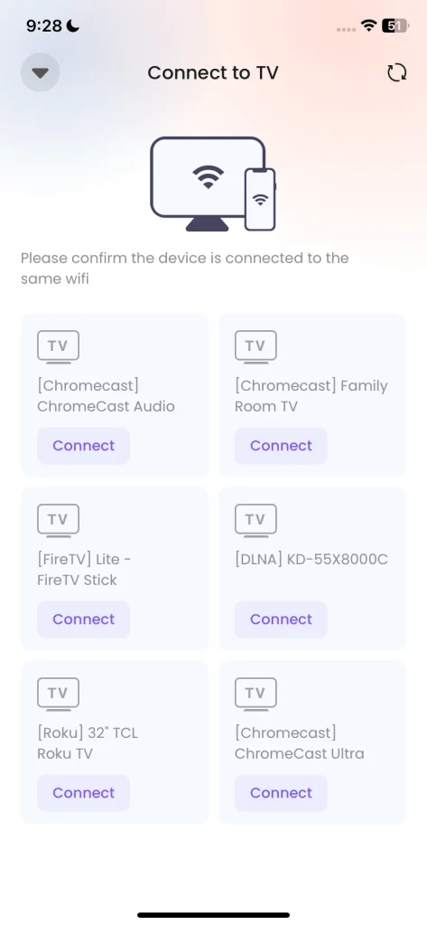 the screen mirroring procedure