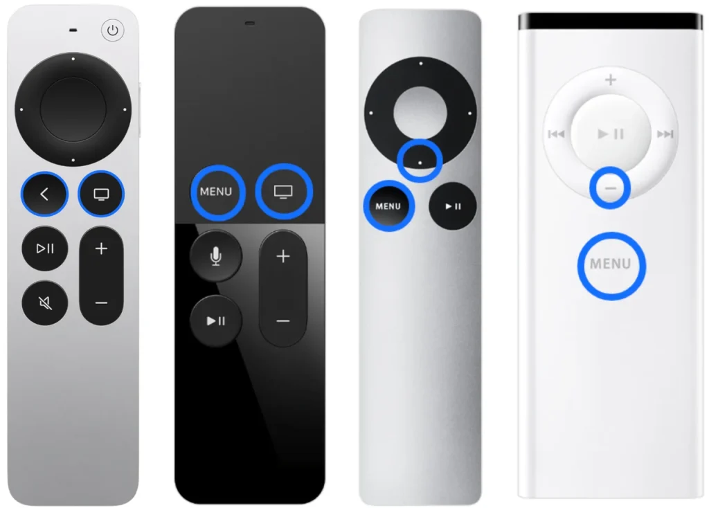 shorcut for Apple TV restart on different Apple TV remotes