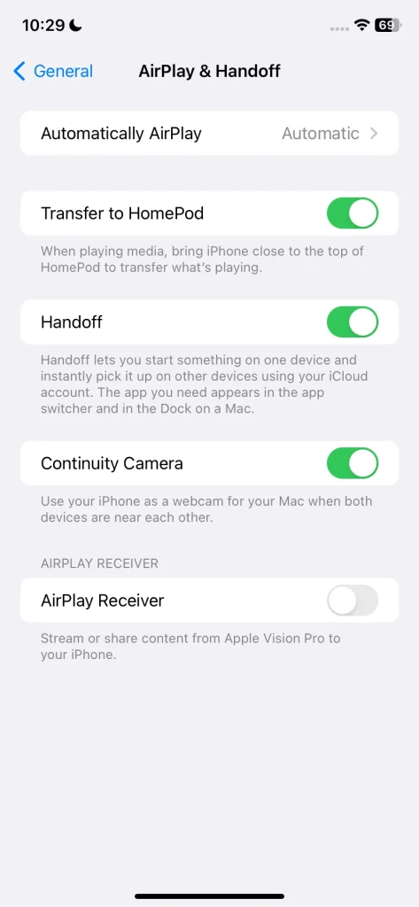 enable AirPlay on iPhone