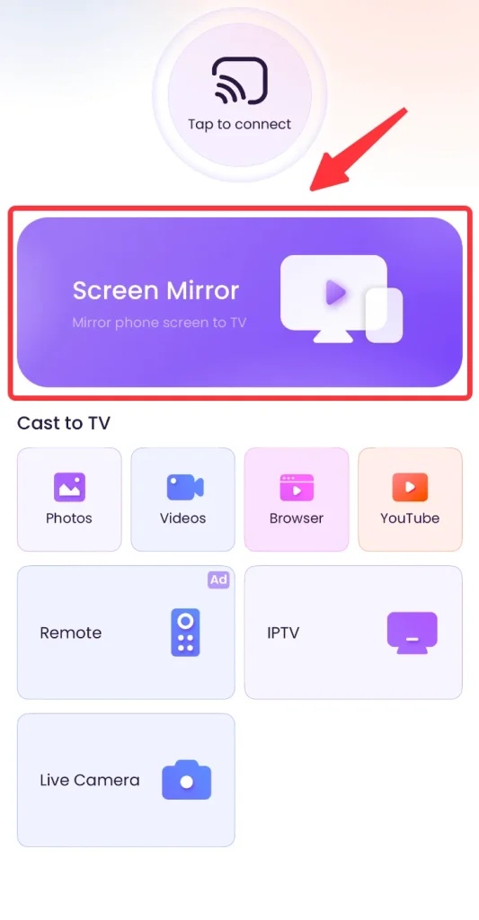 Screen mirror button