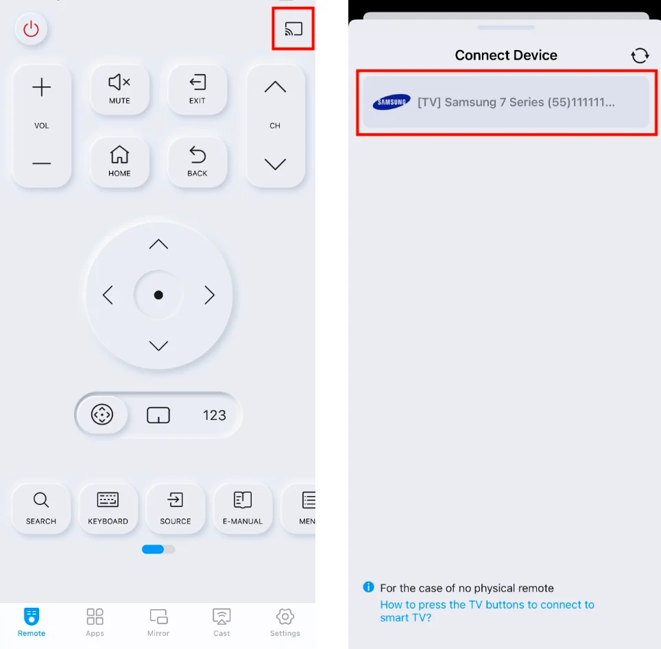 Free Samsung TV remote app