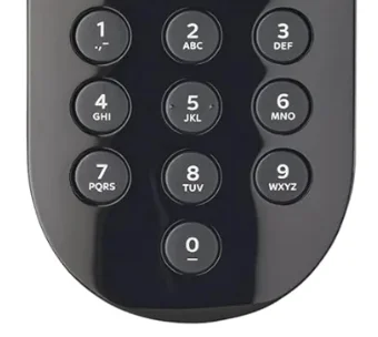 number pad on Sky Q remote