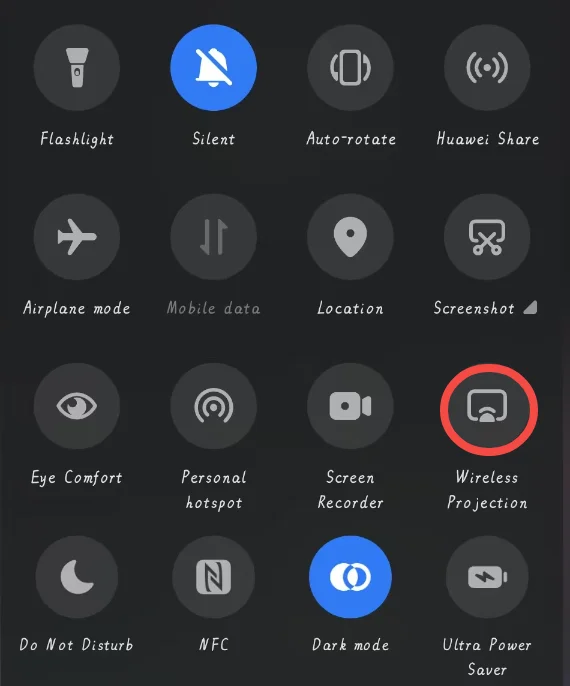 Wireless Projection on Huawei phone